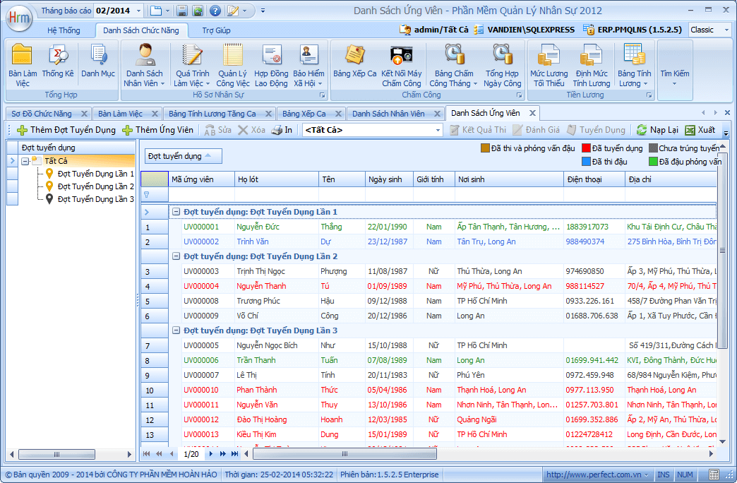 Phần mềm quản lý nhân sự Perfect HRM 2012